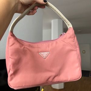 PRADA Nylon Mini Pink Hobo Bag